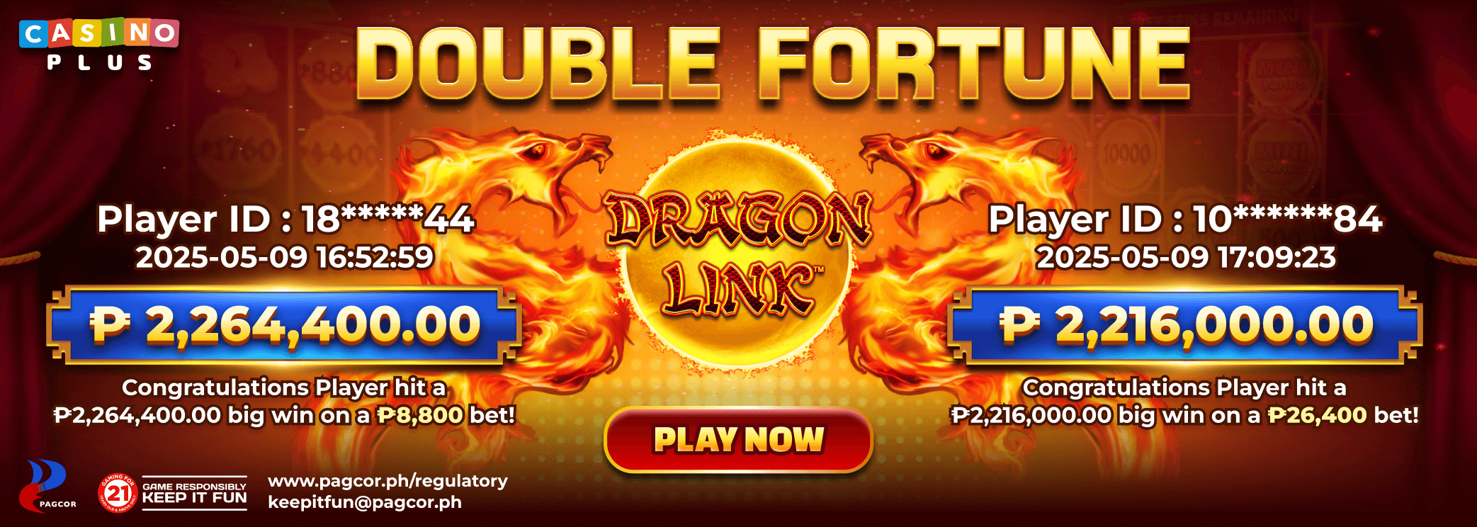 Congratulations Player Hit Dragon Link Big Win!