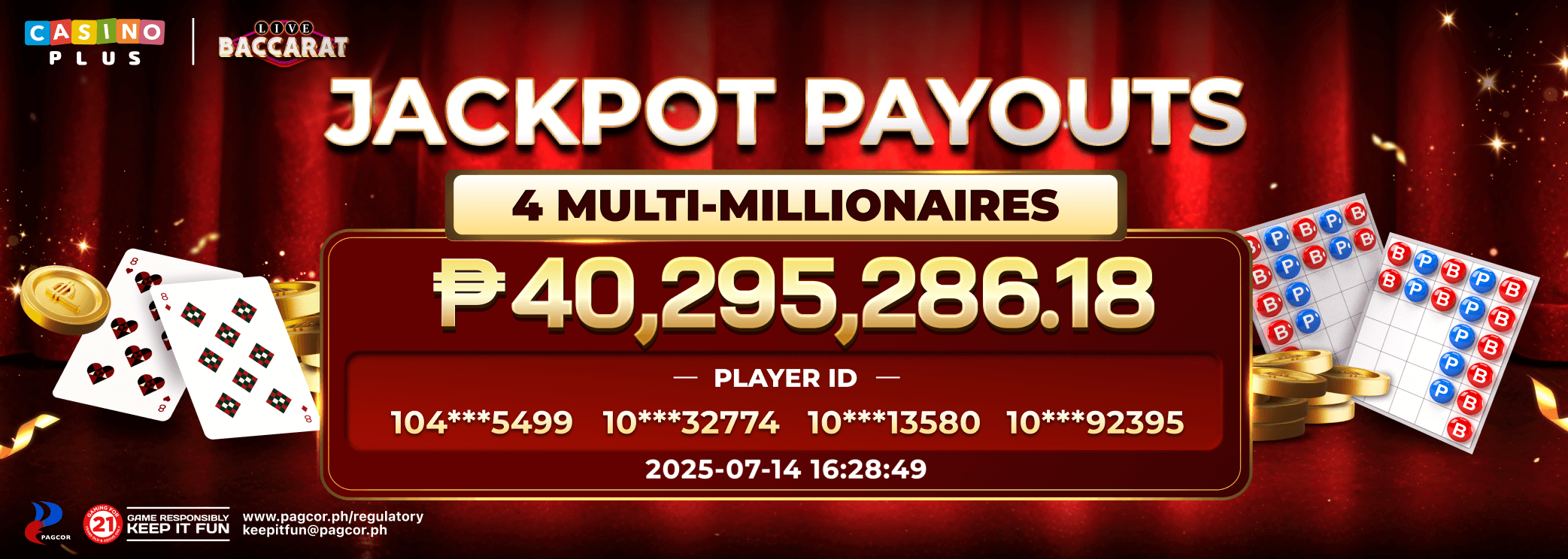 ₱40 Million from Casino Plus Live Baccarat